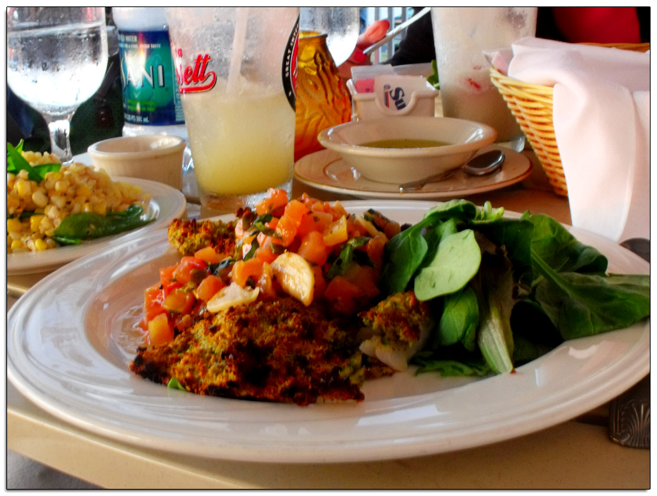 Dining on Block Island with Pistacio Crusted Cod