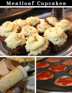 Meatloaf cupcake3s mashed potatoes