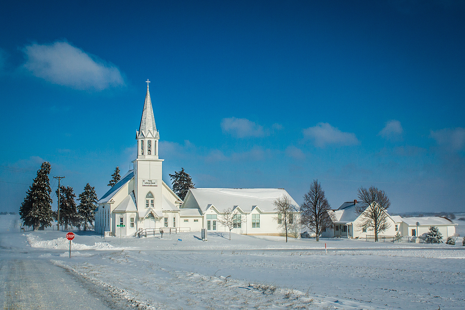 Country Church in Winter