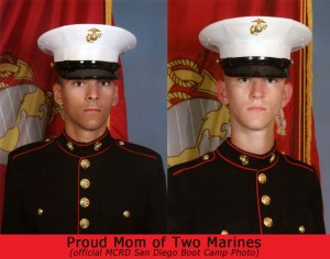 Mother of two Marines, boot camp photos from MCRD San Diego