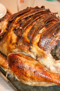 Bacon wrapped turkey