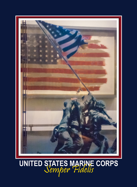 The actual US Flag flown at Iwo Jima displayed at the National Marine Corps Museum