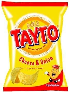 Tayto Irish Cheese & Onion Crisps - 6 Pack ( 6 x 25g bags)