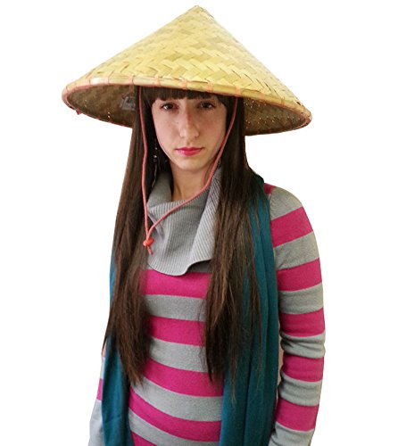 Deluxe Coolie Hats - Deluxe Traditional Asian Conical Coolie Hats - Pack of 2