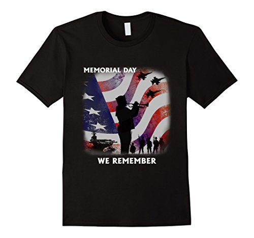 Men's Memorial Day T-Shirt: We Remember Shirt Large Black