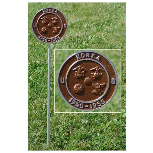 Frank Detwiler Korean War Veteran Grave Marker, Bronze Finished Aluminum
