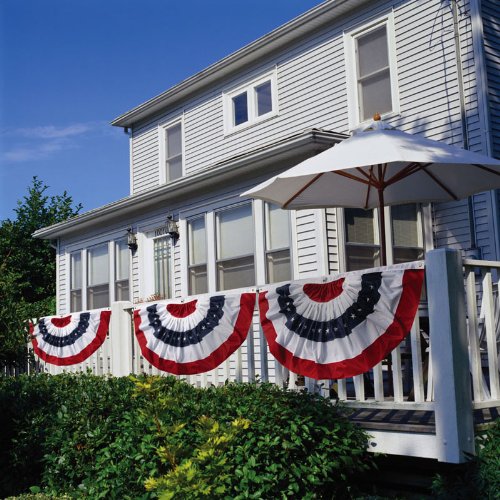 Patriotic Bunting 2-Sided Pleated Flag 58