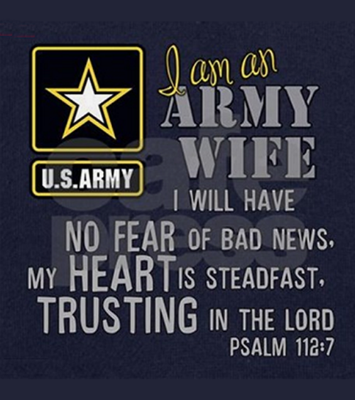 Army Wife Psalm 112 Scripture shirt