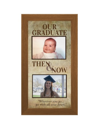 Create personalized graduation gifts with a high school graduates baby picture and cap and gown photo. Then & now photo frames are unique graduation gift ideas for families. High school graduation gifts mean more when they are personal. Perfect graduation gifts for him and her. Order a frame with this 10x20 photo print along with your order, or purchase one after.