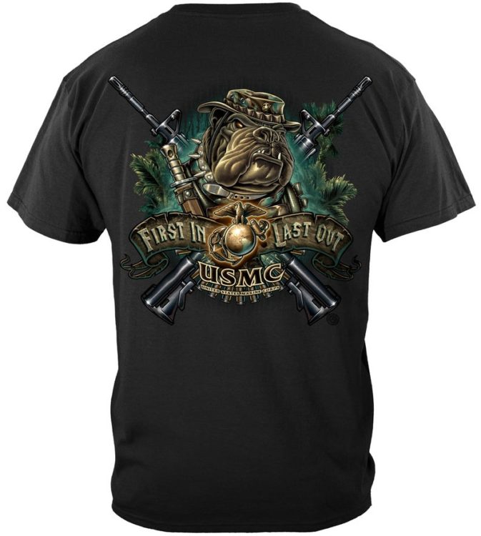 The Marines are "first in and last out". USMC t-shirts are perfect for a Marine veterans.